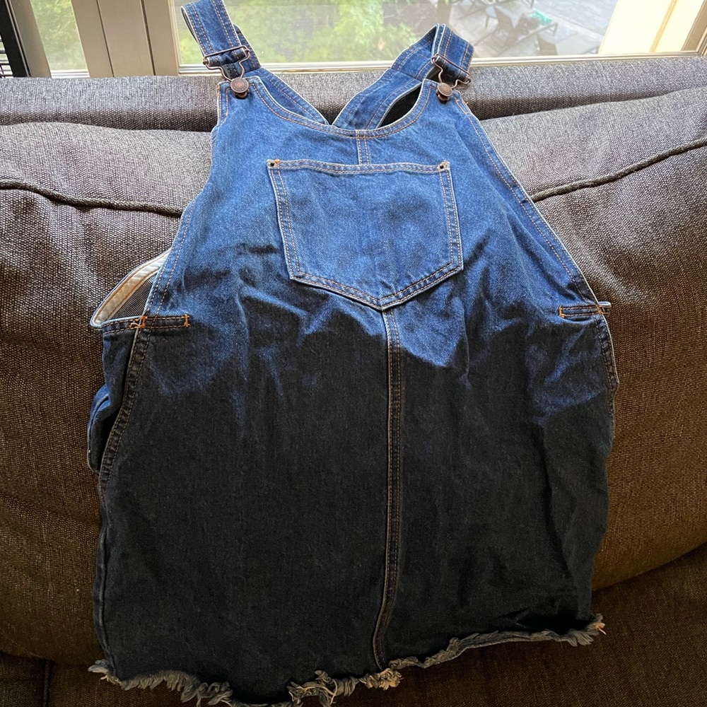 Denim overall skirt
